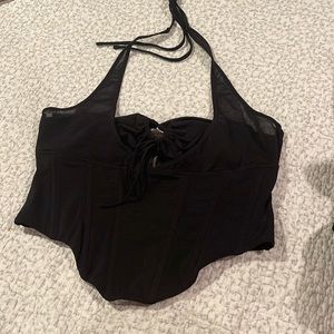 Black corset crop top.
